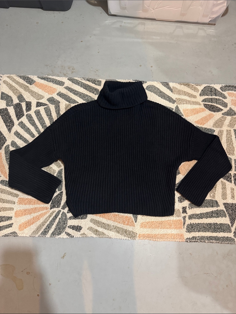 Abercrombie & Fitch Black Ribbed Cropped Turtleneck Sweater